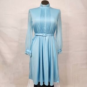 VTG 70's Bobby's Girl Powder Blue Dress Sz 14